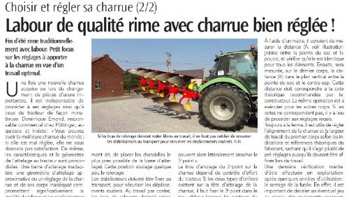 Comment bien régler sa charrue ? 
